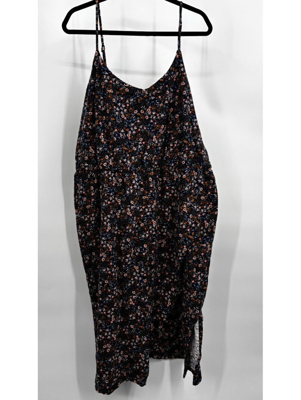 Old Navy Womens Waist Defined Cami Midi Dress Navy Floral Sleeveless Size 2XL